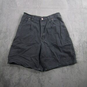 Basic Equipment Denim Shorts Womens 10 Black Pleated High Waist Mom Vintage